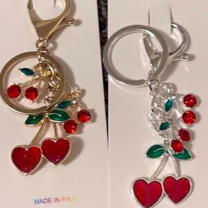 Red Heart and Cherry Keychains